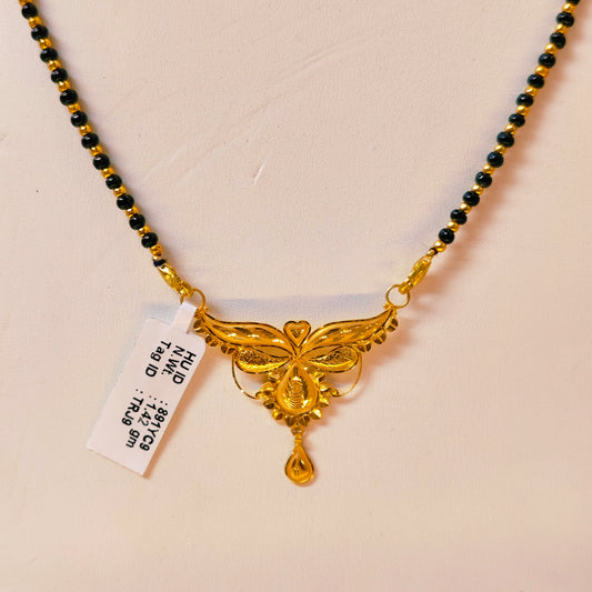 TRJ WGT: 1.420 GM APPROX 22KT HUID HALLMARK GOLD PENDANT MANGALSUTRA 1 PIECE WITH TASSEL.