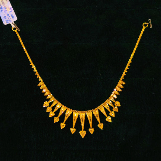 TRJ WGT: 4.070 GM APPROX 22KT HUID HALLMARK GOLD NECKLACE 1 PIECE WITH ADJUSTABLE TASSEL.