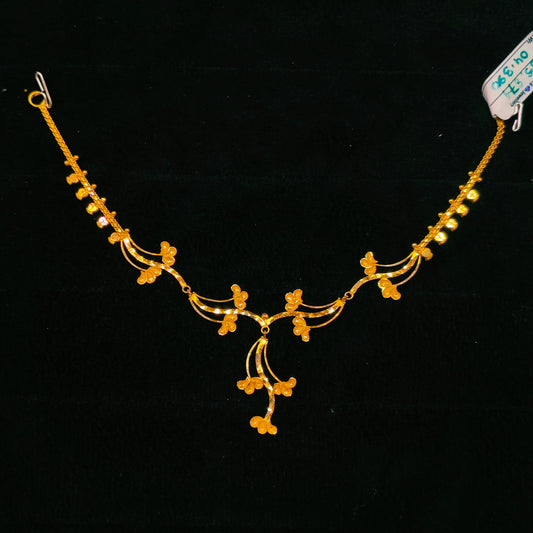 TRJ WGT: 4.390 GM APPROX 22KT HUID HALLMARK GOLD NECKLACE 1 PIECE WITH ADJUSTABLE TASSEL.