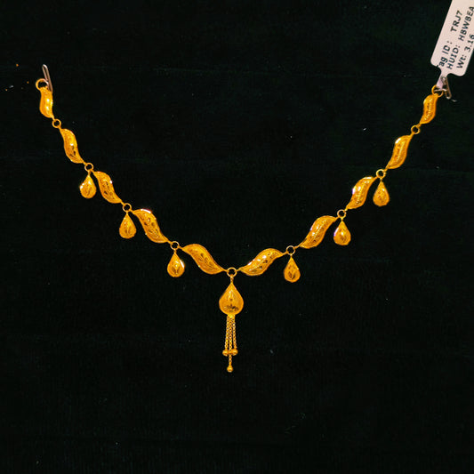 TRJ WGT: 3.160 GM APPROX 22KT HUID HALLMARK GOLD NECKLACE 1 PIECE WITH ADJUSTABLE TASSEL.