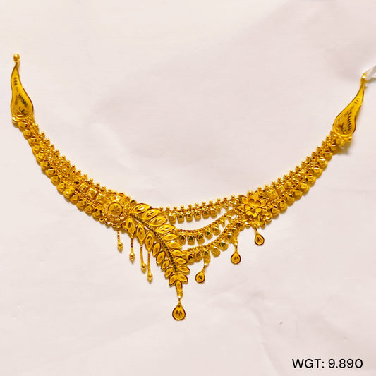 TRJ WGT: 9.890 GM APPROX 22KT HUID HALLMARK GOLD NECKLACE 1 PIECE WITH ADJUSTABLE TASSEL.