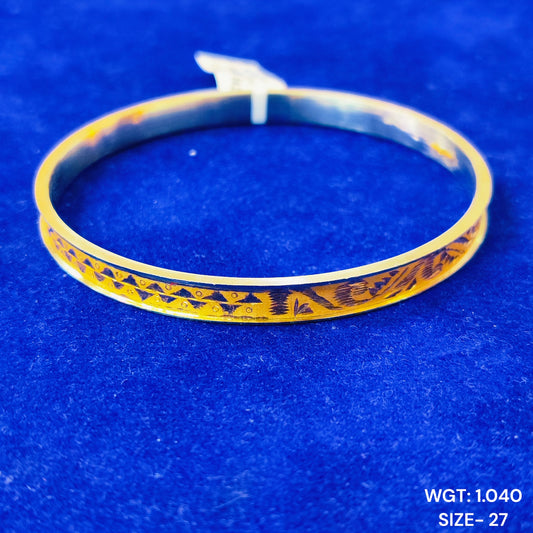 TRJ (SIZE: 27) WGT: 1.040 GM APPROX 22KT HUID HALLMARK GOLD NOA BANGLES 1 PIECE.