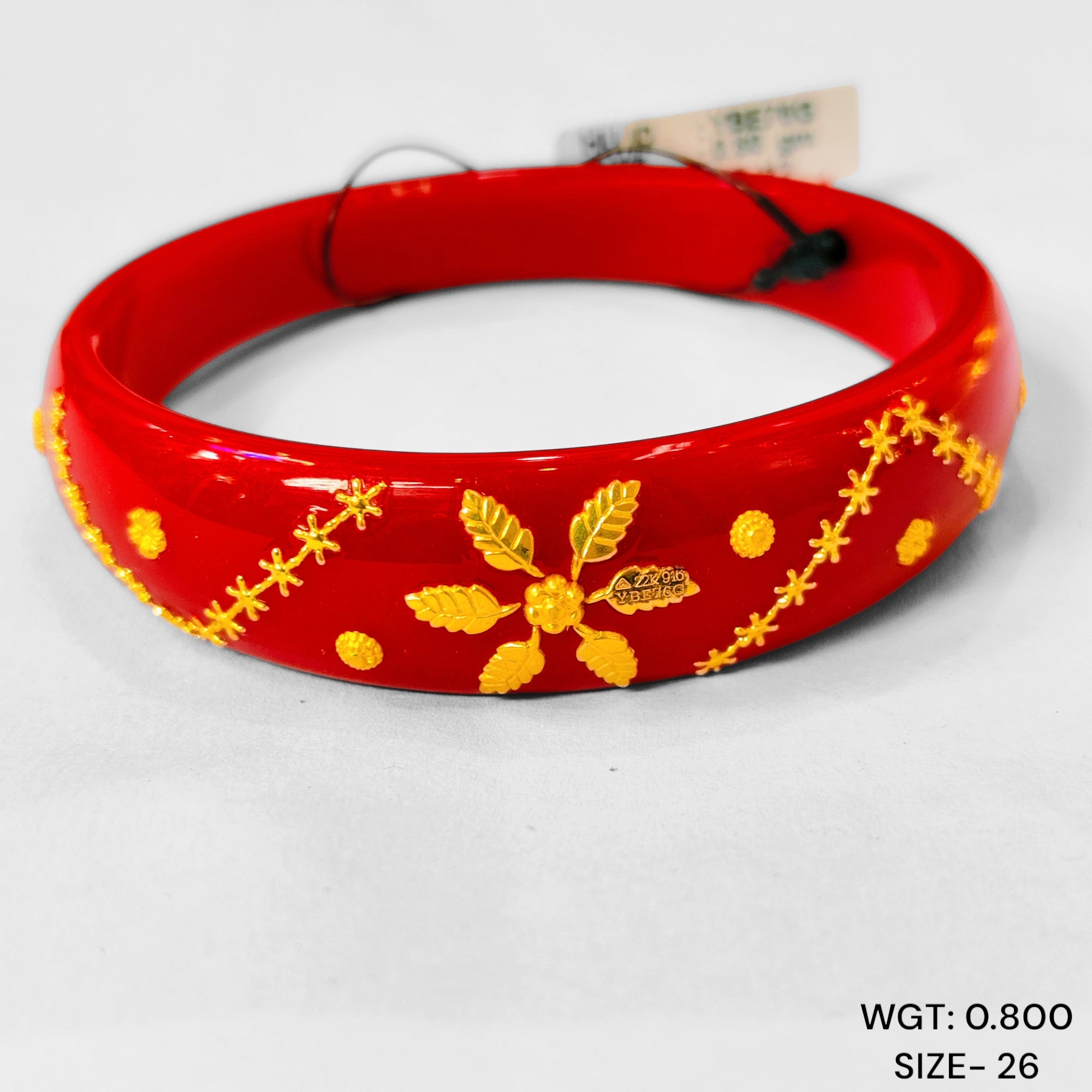 GBP22 TRJ (SIZE: 26) WGT: 0.800 GM APPROX 22KT HUID HALLMARK GOLD BRACELET POLA BANGLES 1 PIECE (HALF BODY WORK).