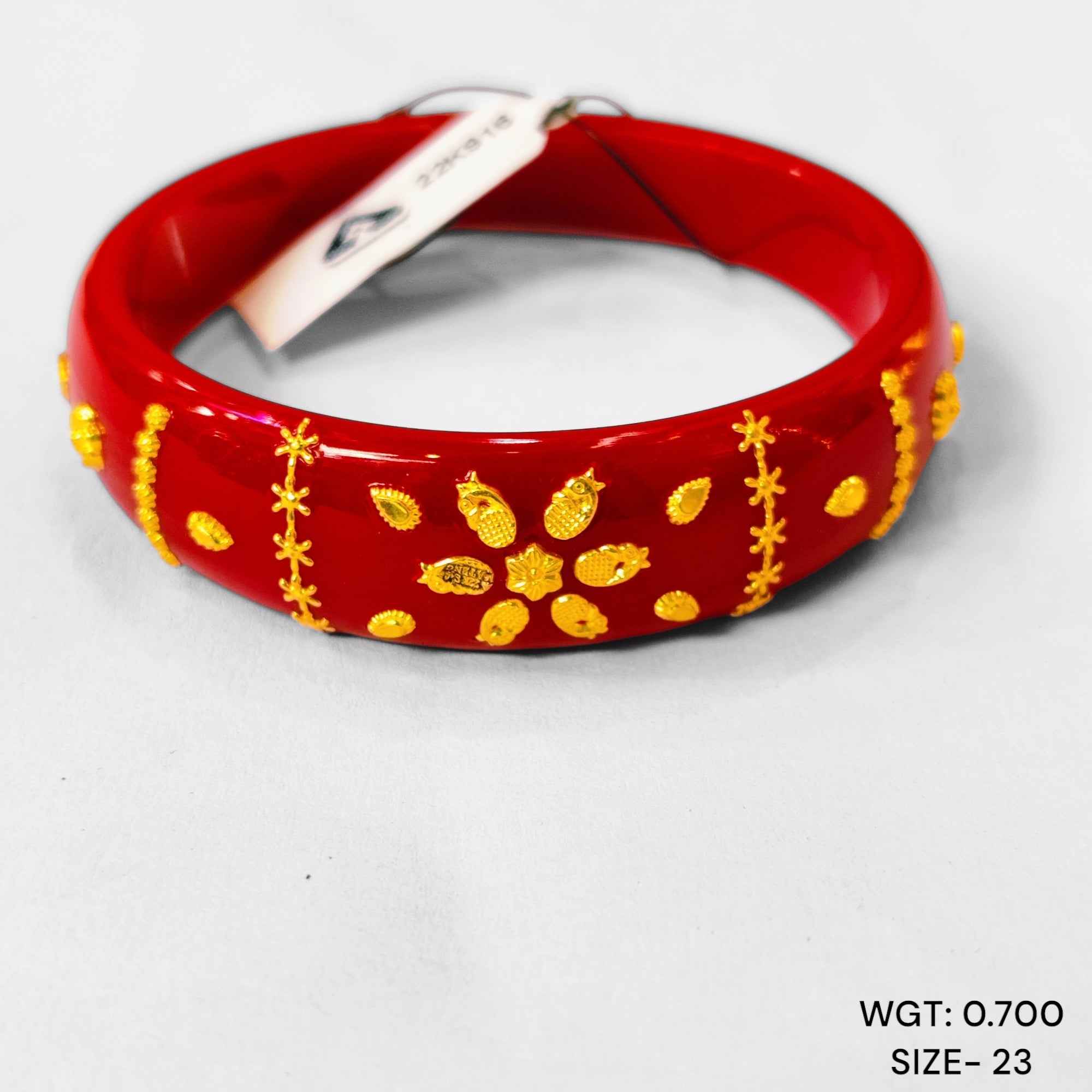 GBP22 TRJ (SIZE: 23) WGT: 0.700 GM APPROX 22KT HUID HALLMARK GOLD BRACELET POLA BANGLES 1 PIECE (HALF BODY WORK).