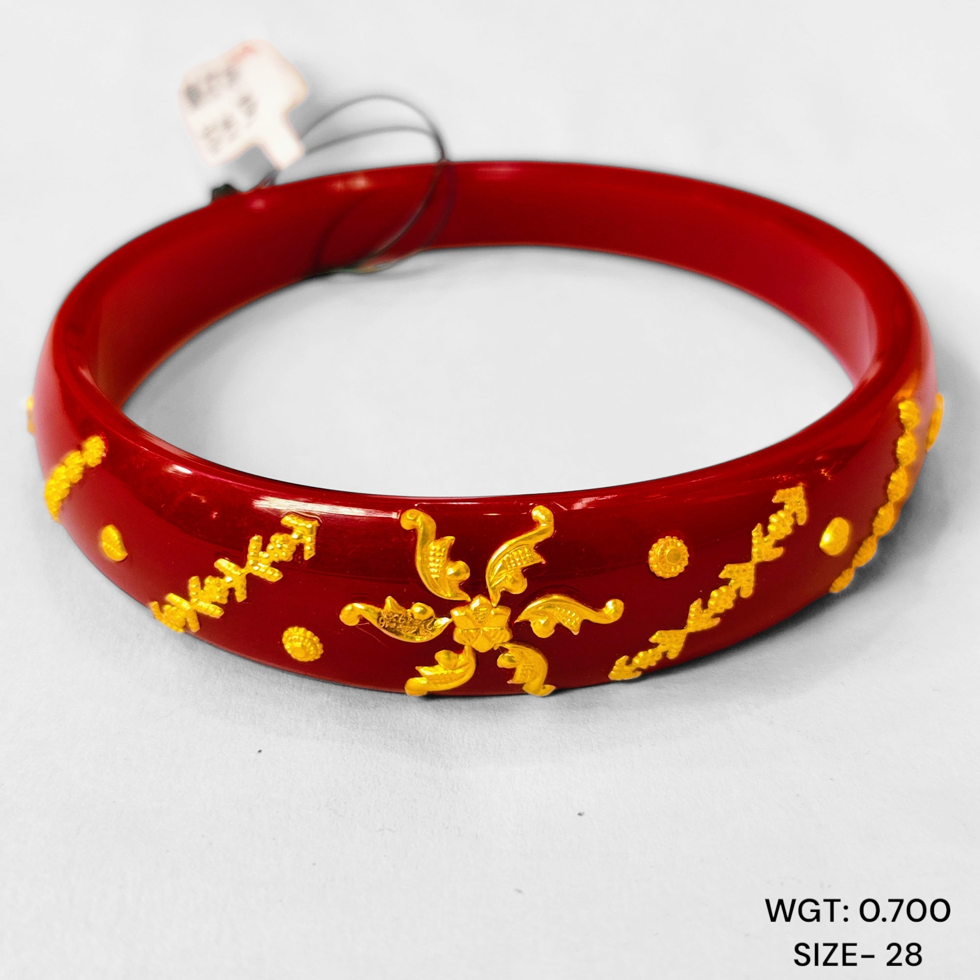 GBP22 TRJ (SIZE: 28) WGT: 0.700 GM APPROX 22KT HUID HALLMARK GOLD BRACELET POLA BANGLES 1 PIECE (HALF BODY WORK).