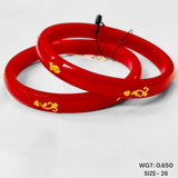 (GPP) TRJ (SIZE: 26) WGT: 0.650 GM APPROX 22KT HUID HALLMARK GOLD PASTING POLA BANGLES 1 PAIR (FULL BODY WORK).