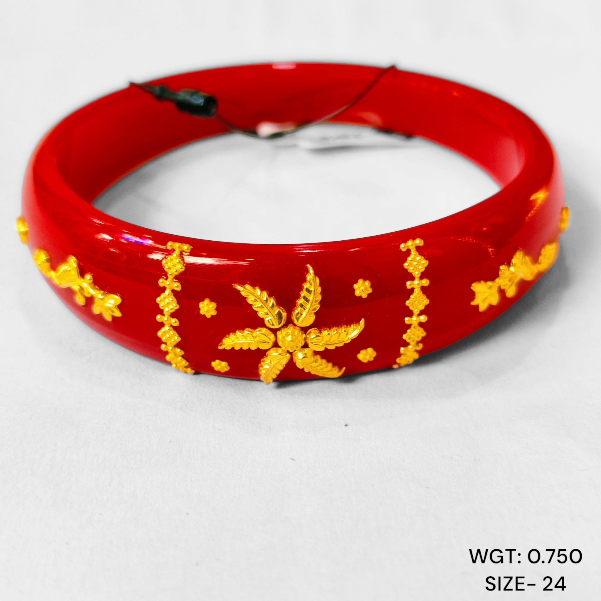 GBP22 TRJ (SIZE: 24) WGT: 0.750 GM APPROX 22KT HUID HALLMARK GOLD BRACELET POLA BANGLES 1 PIECE (HALF BODY WORK).