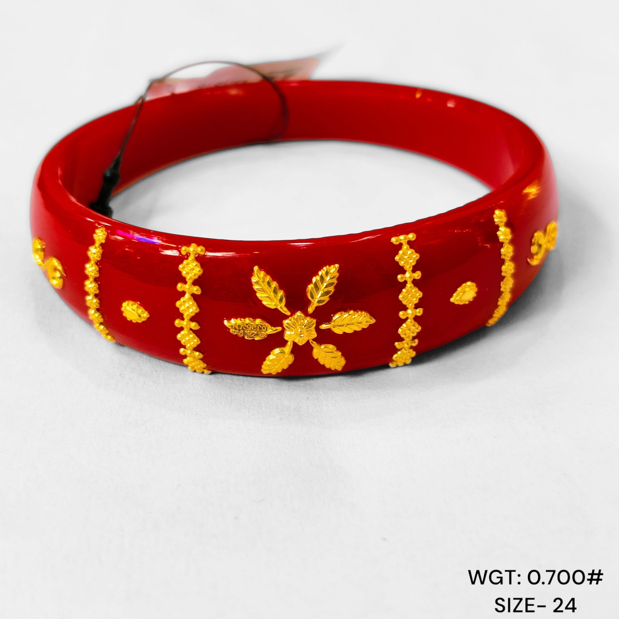 GBP22 TRJ (SIZE: 24) WGT: 0.700 GM APPROX 22KT HUID HALLMARK GOLD BRACELET POLA BANGLES 1 PIECE (HALF BODY WORK).