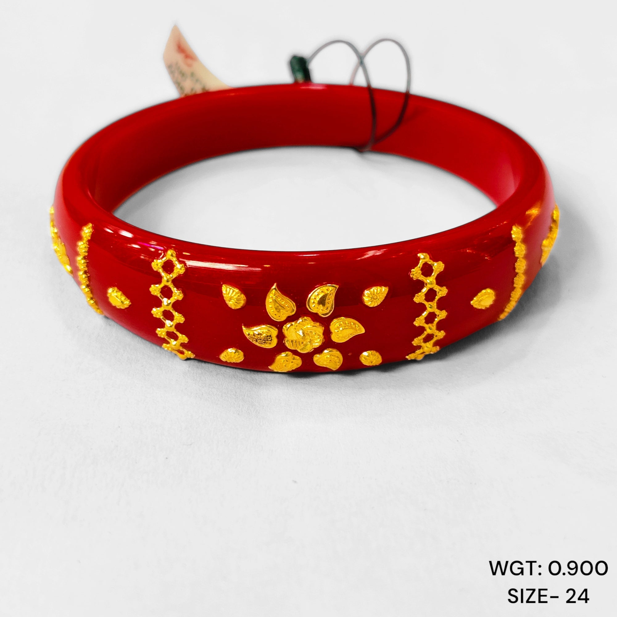 GBP22 TRJ (SIZE: 24) WGT: 0.900 GM APPROX 22KT HUID HALLMARK GOLD BRACELET POLA BANGLES 1 PIECE (HALF BODY WORK).