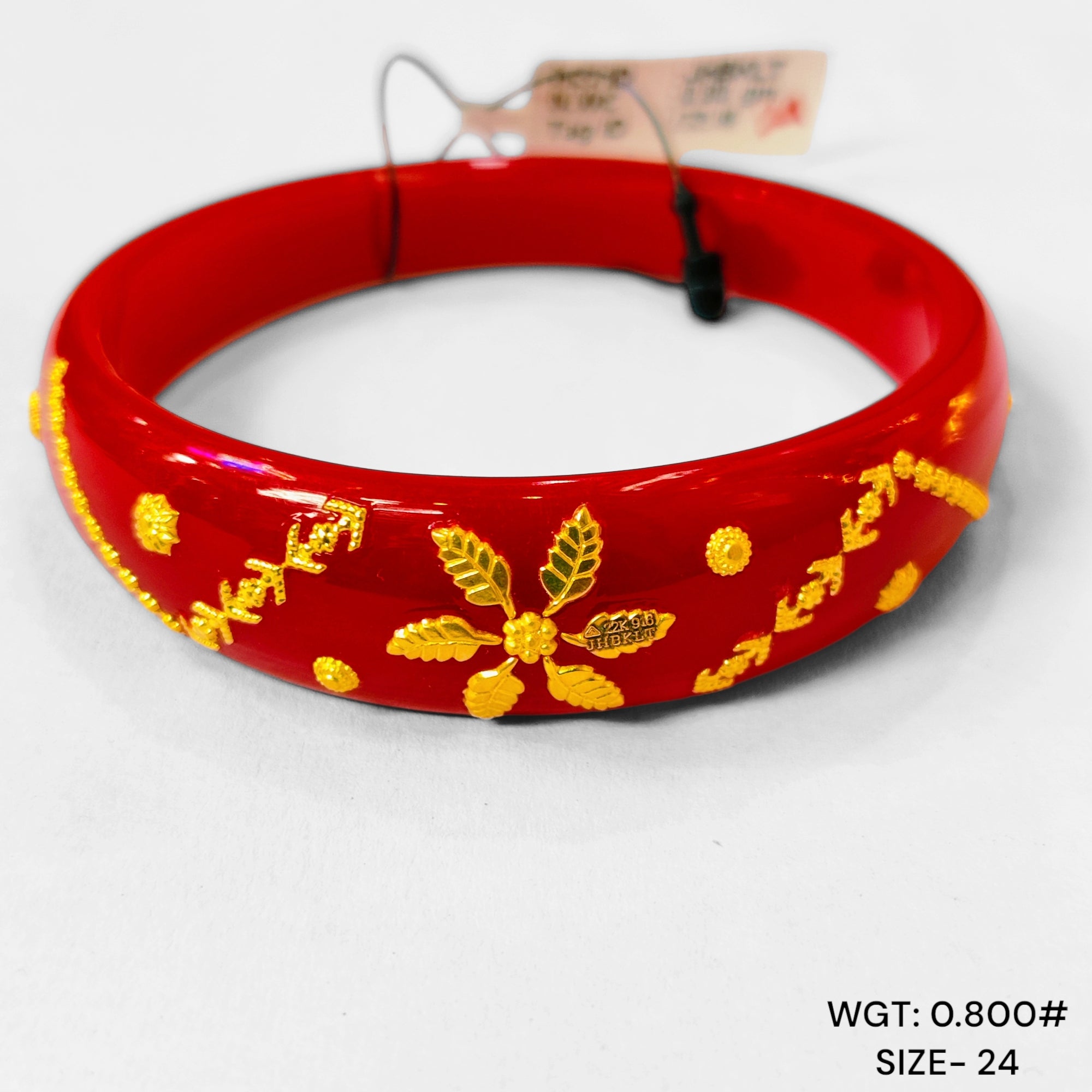 GBP22 TRJ (SIZE: 24) WGT: 0.800 GM APPROX 22KT HUID HALLMARK GOLD BRACELET POLA BANGLES 1 PIECE (HALF BODY WORK).