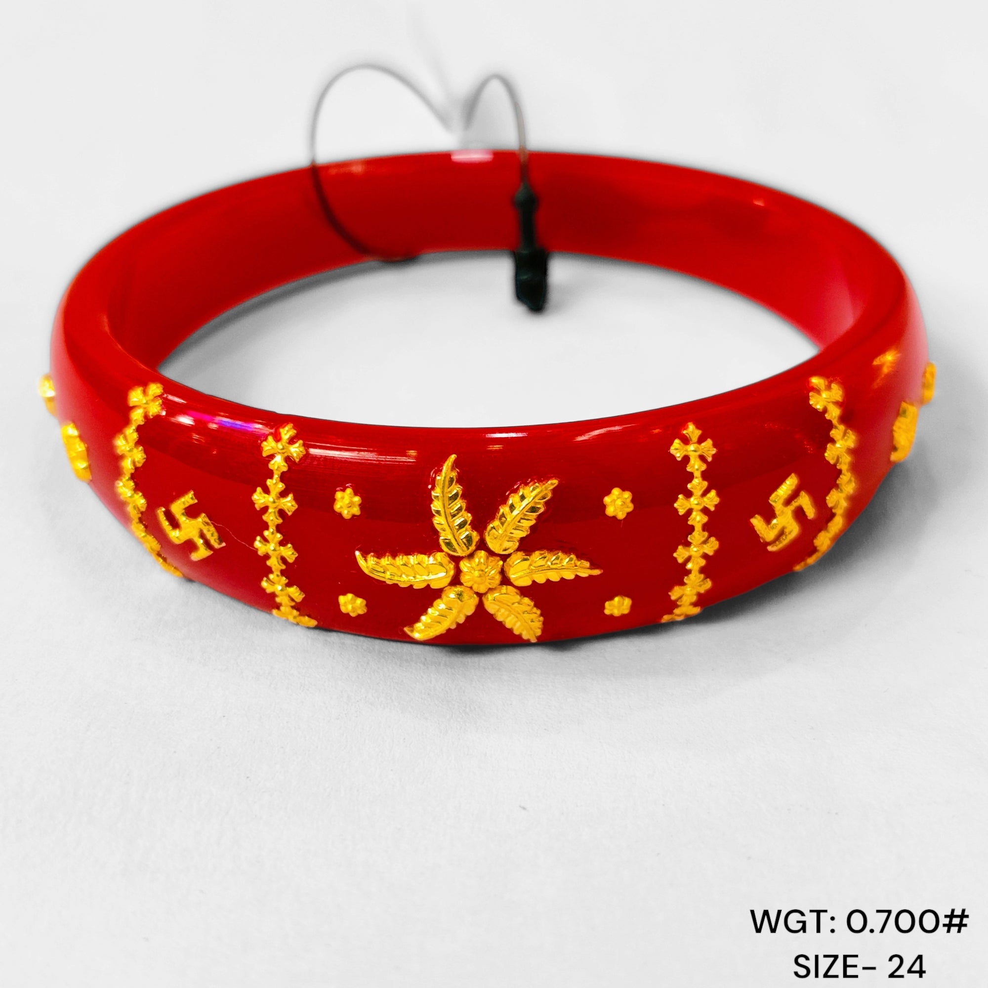 GBP22 TRJ (SIZE: 24) WGT: 0.700 GM APPROX 22KT HUID HALLMARK GOLD BRACELET POLA BANGLES 1 PIECE (HALF BODY WORK).