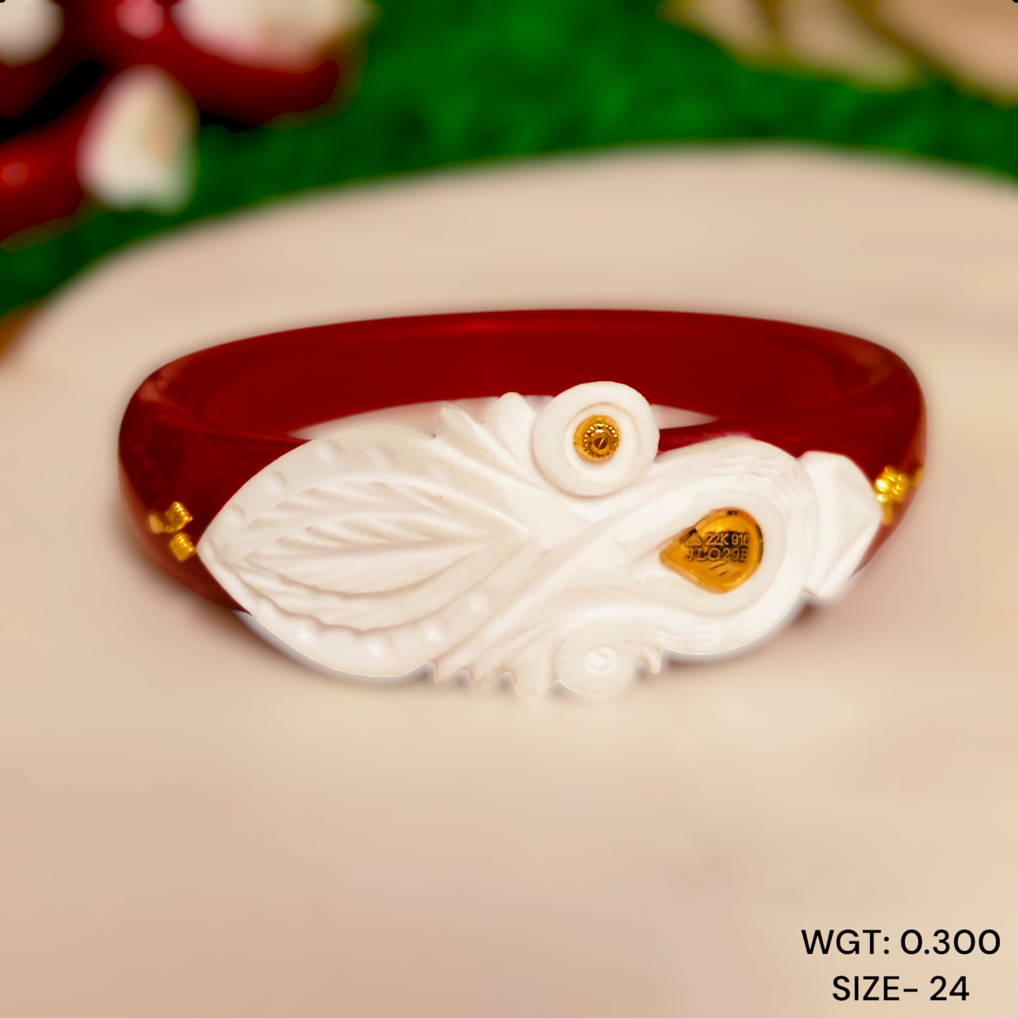 (TSP) TRJ (SIZE: 24) WGT: 0.300 GM APPROX 22KT HUID HALLMARK GOLD BENGALI SAKHA POLA BRACELET 1 PIECE (SOLD AS MRP BY RAJLAXMI)