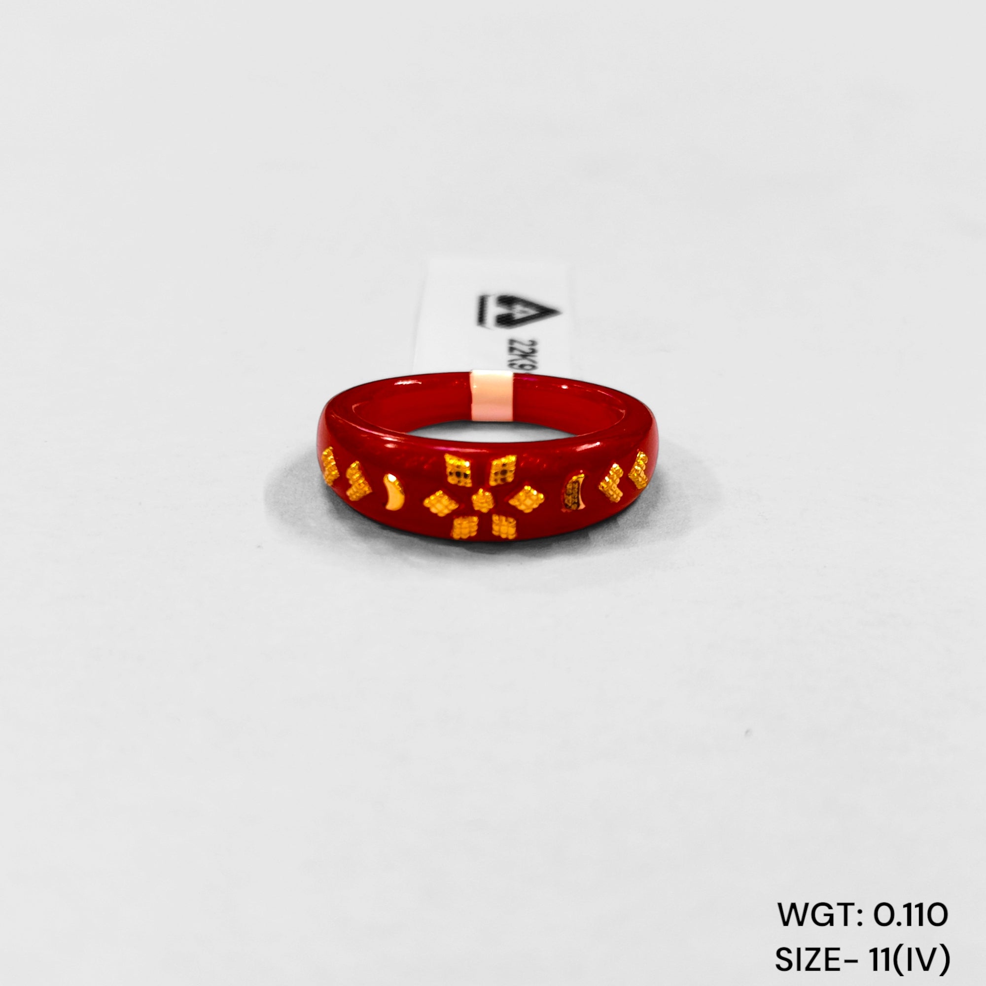 (GPR) TRJ (SIZE: 11) WGT: 0.110 GM APPROX 22KT HUID HALLMARK GOLD POLA RING FOR WOMEN 1 PIECE FOR GIFT.