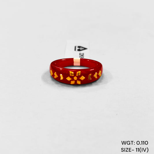 (GPR) TRJ (SIZE: 11) WGT: 0.110 GM APPROX 22KT HUID HALLMARK GOLD POLA RING FOR WOMEN 1 PIECE FOR GIFT.