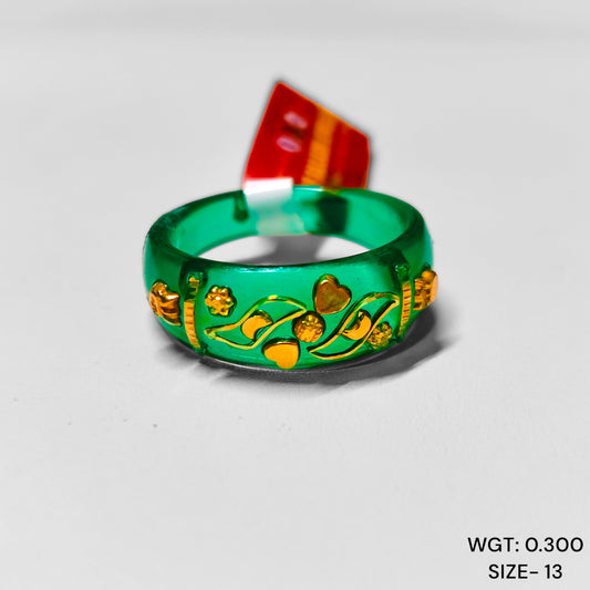 (GPR) TRJ (SIZE: 13) WGT: 0.300 GM APPROX 22KT HALLMARK GOLD POLA RING FOR WOMEN 1 PIECE FOR GIFT.