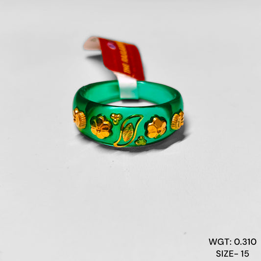 (GPR) TRJ (SIZE: 15) WGT: 0.310 GM APPROX 22KT HALLMARK GOLD POLA RING FOR WOMEN 1 PIECE FOR GIFT.