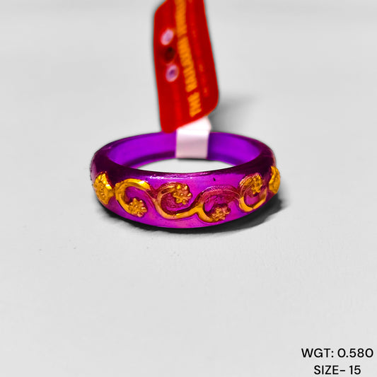 (GPR) TRJ (SIZE: 15) WGT: 0.580 GM APPROX 22KT HALLMARK GOLD POLA RING FOR WOMEN 1 PIECE FOR GIFT.