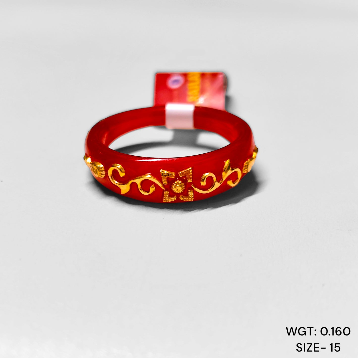 (GPR) TRJ (SIZE: 15) WGT: 0.160 GM APPROX 22KT HALLMARK GOLD POLA RING FOR WOMEN 1 PIECE FOR GIFT.