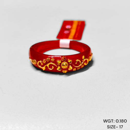 (GPR) TRJ (SIZE: 17) WGT: 0.180 GM APPROX 22KT HALLMARK GOLD POLA RING FOR WOMEN 1 PIECE FOR GIFT.