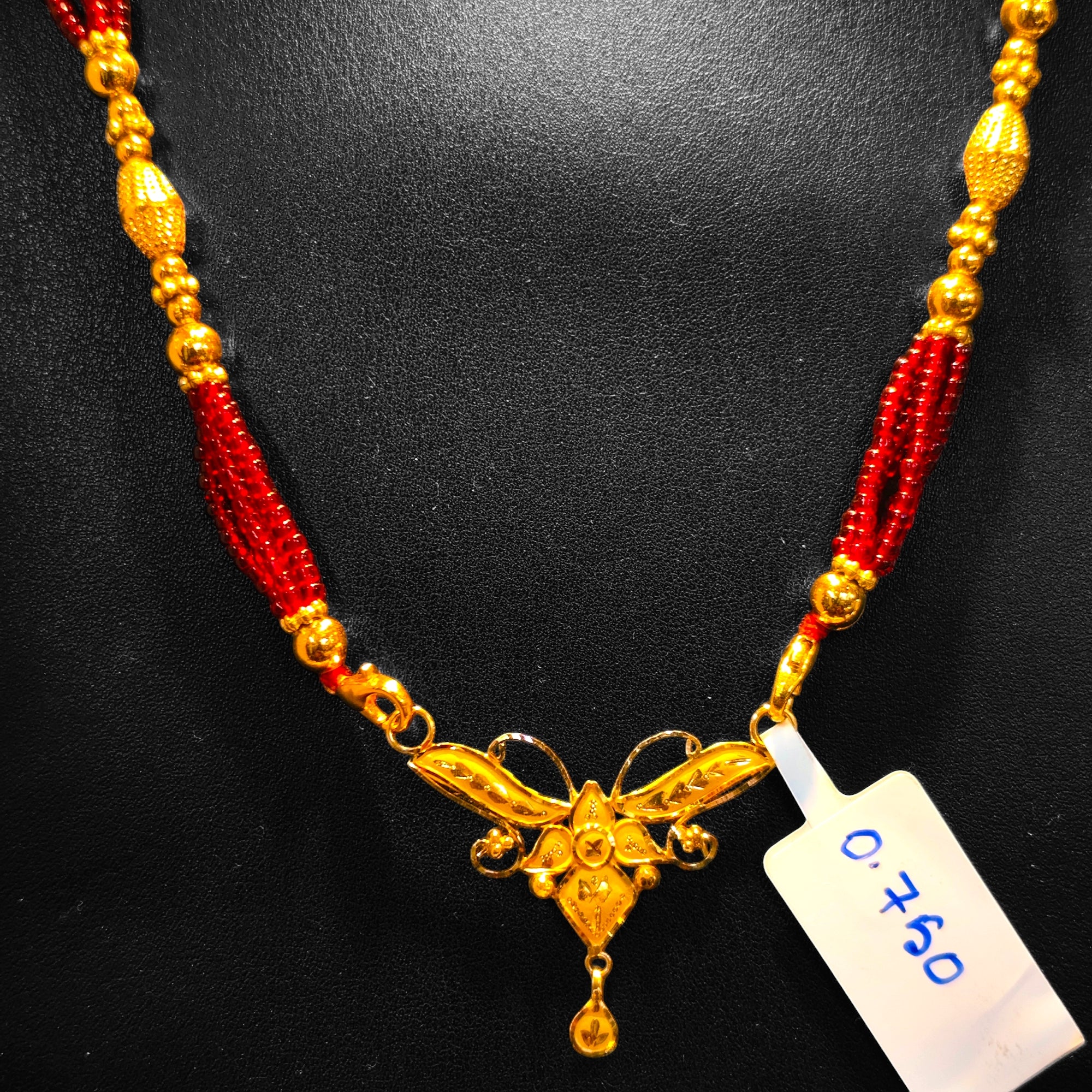 (GPM) TRJ WGT: 0.750 GM APPROX KDM GOLD PENDANT (50 TONCH) WITH ADJUSTABLE TASSEL 1 PIECE FOR BEST GIFT IN MARRIAGE.
