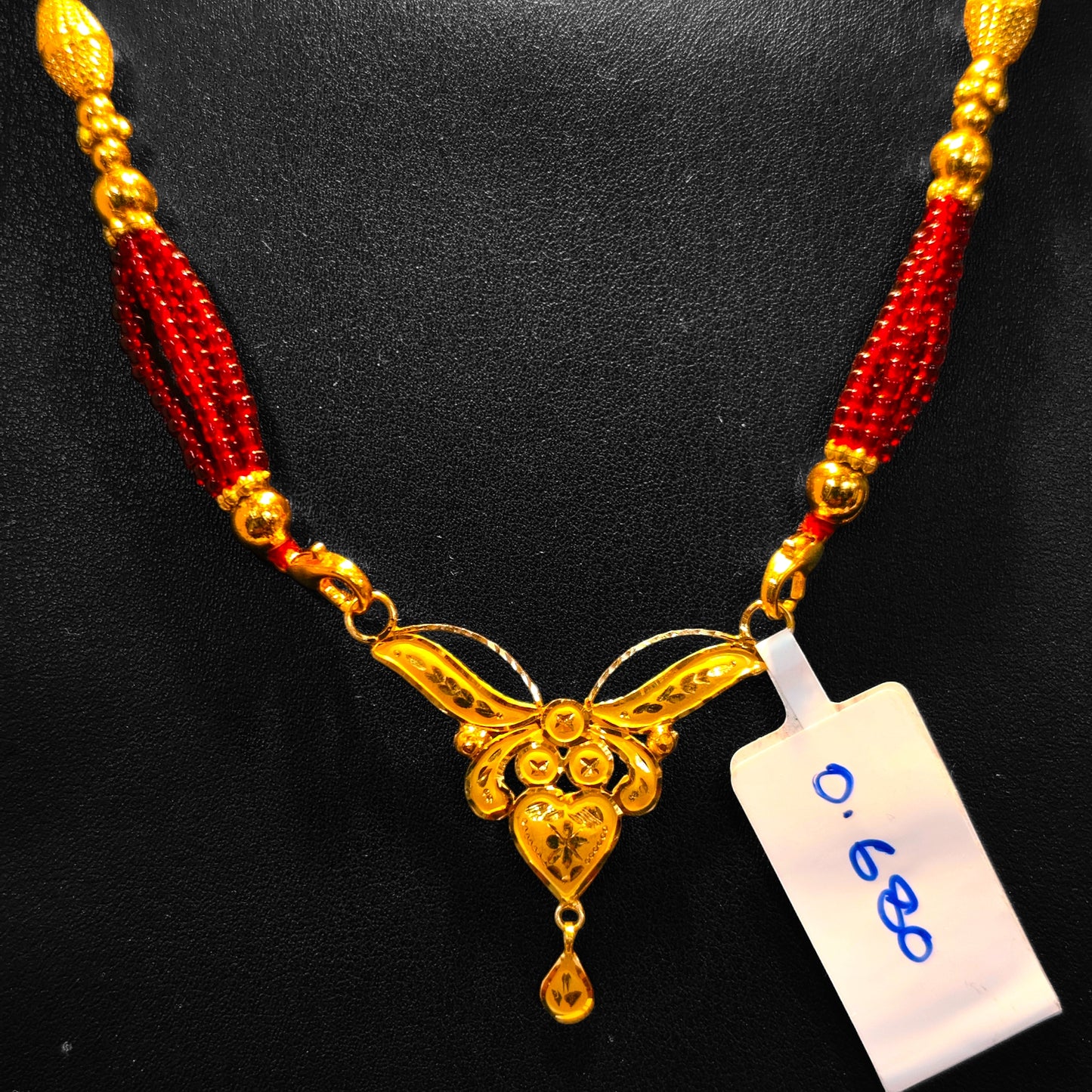 (GPM) TRJ WGT: 0.680 GM APPROX KDM GOLD PENDANT WITH ADJUSTABLE TASSEL 1 PIECE FOR BEST GIFT IN MARRIAGE.