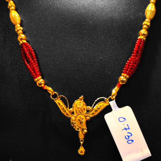 (GPM) TRJ WGT: 0.730 GM APPROX KDM GOLD PENDANT WITH ADJUSTABLE TASSEL 1 PIECE FOR BEST GIFT IN MARRIAGE.