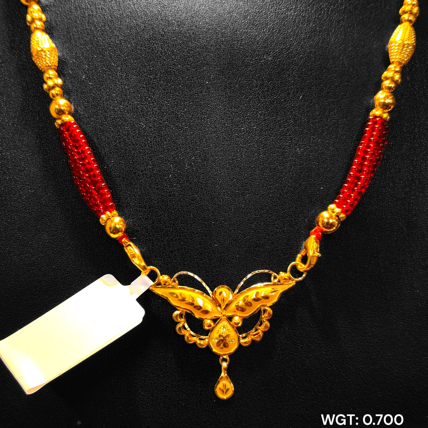 (GPM) TRJ WGT: 0.700 GM APPROX KDM GOLD PENDANT WITH ADJUSTABLE TASSEL 1 PIECE FOR BEST GIFT IN MARRIAGE.