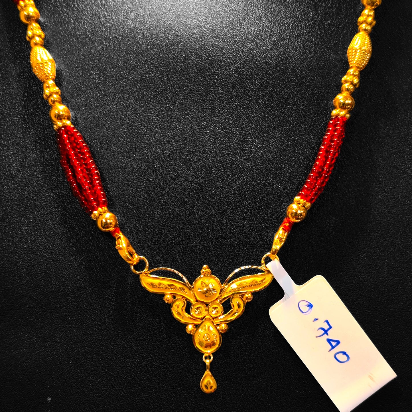 (GPM) TRJ WGT: 0.740 GM APPROX KDM GOLD PENDANT WITH ADJUSTABLE TASSEL 1 PIECE FOR BEST GIFT IN MARRIAGE.