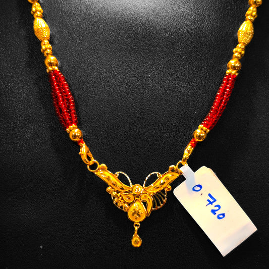 (GPM) TRJ WGT: 0.720 GM APPROX KDM GOLD PENDANT WITH ADJUSTABLE TASSEL 1 PIECE FOR BEST GIFT IN MARRIAGE.