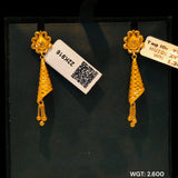 (GEK) TRJ WGT: 2.600 GM APPROX HUID HALLMARK 22KT GOLD EARRINGS KANBALA 1 PAIR FOR WOMEN.