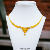 (GNC) RAJLAXMI WGT: 2.220 GM APPROX HUID HALLMARK 22KT GOLD NECKLACE 1 PIECE WITH ADJUSTABLE TASSEL.