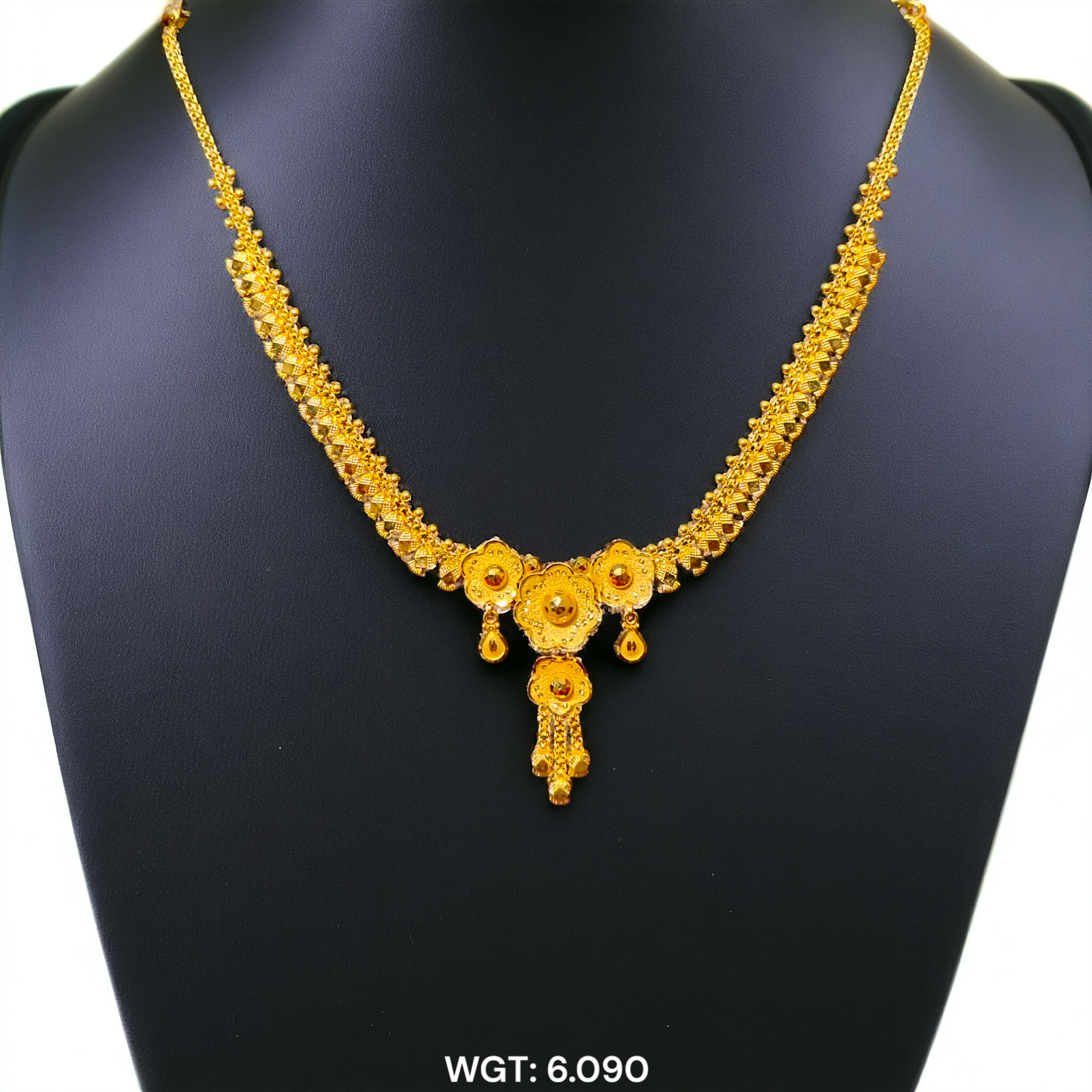 (GNC) RAJLAXMI WGT: 6.090 GM APPROX HUID HALLMARK 22KT GOLD NECKLACE 1 PIECE WITH ADJUSTABLE TASSEL.