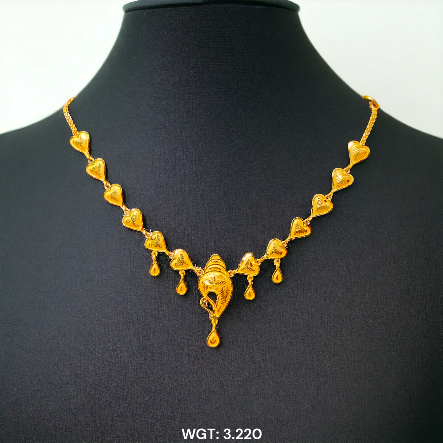 (GNC) RAJLAXMI WGT: 3.220 GM APPROX HUID HALLMARK 22KT GOLD NECKLACE 1 PIECE WITH ADJUSTABLE TASSEL.
