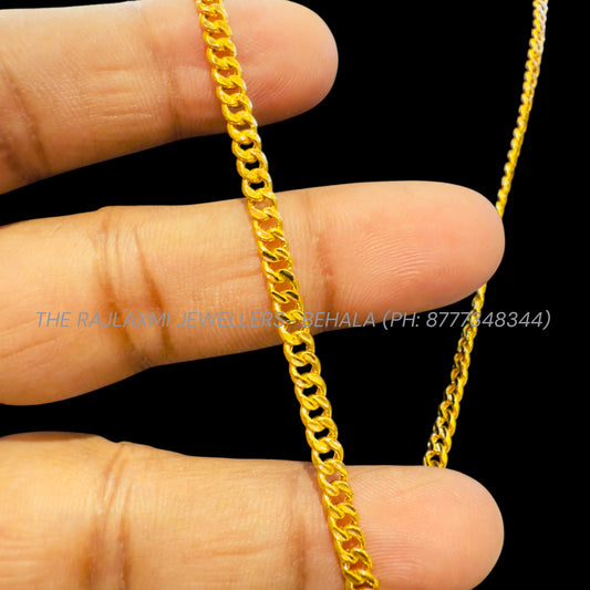 GCH- (HOLLOW BICHE DESIGN) BIS CERTIFIED TRJ WGT: 9.020 GM APPROX HUID HALLMARK 22KT GOLD CHAIN (22 INCH) 1 PIECE FOR MEN & WOMEN.