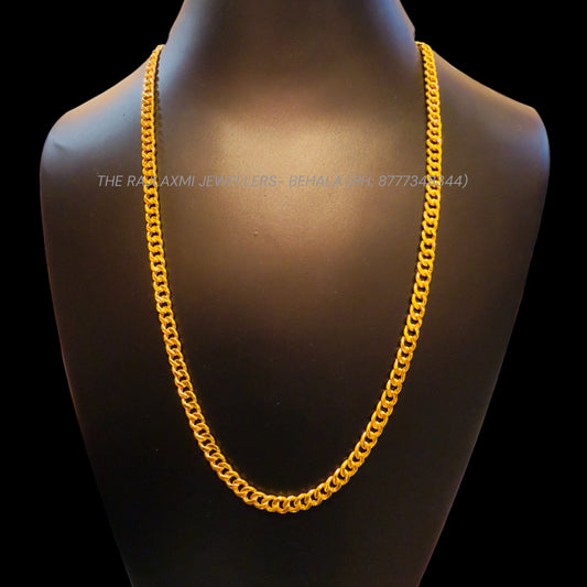 GCH- (HOLLOW BICHE DESIGN) BIS CERTIFIED TRJ WGT: 9.020 GM APPROX HUID HALLMARK 22KT GOLD CHAIN (22 INCH) 1 PIECE FOR MEN & WOMEN.