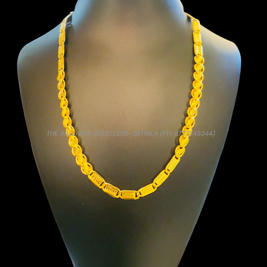 ⚡️LIMITED EDITION⚡️GCH- (HOLLOW MIXED LOTUS BISCUIT DESIGN) BIS CERTIFIED TRJ WGT: 10.180 GM APPROX HUID HALLMARK 22KT GOLD CHAIN (22 INCH) 1 PIECE FOR MEN & WOMEN.