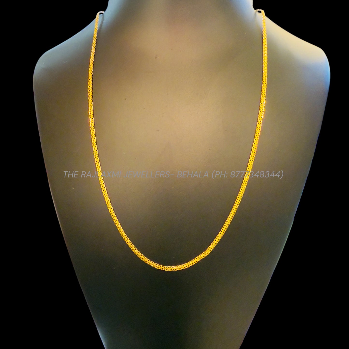 GCH- (KOMOL DESIGN) BIS CERTIFIED TRJ WGT: 3.190 GM APPROX HUID HALLMARK 22KT GOLD CHAIN (16 INCH) 1 PIECE FOR BABY & TEENS.