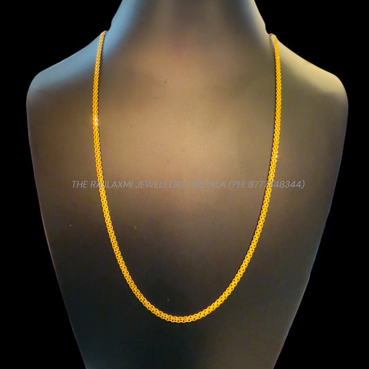 GCH- (KOMOL DESIGN) BIS CERTIFIED TRJ WGT: 4.470 GM APPROX HUID HALLMARK 22KT GOLD CHAIN (18 INCH) 1 PIECE FOR WOMEN.