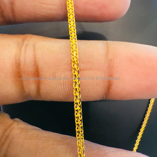 GCH- (KOMOL DESIGN) BIS CERTIFIED TRJ WGT: 4.470 GM APPROX HUID HALLMARK 22KT GOLD CHAIN (18 INCH) 1 PIECE FOR WOMEN.