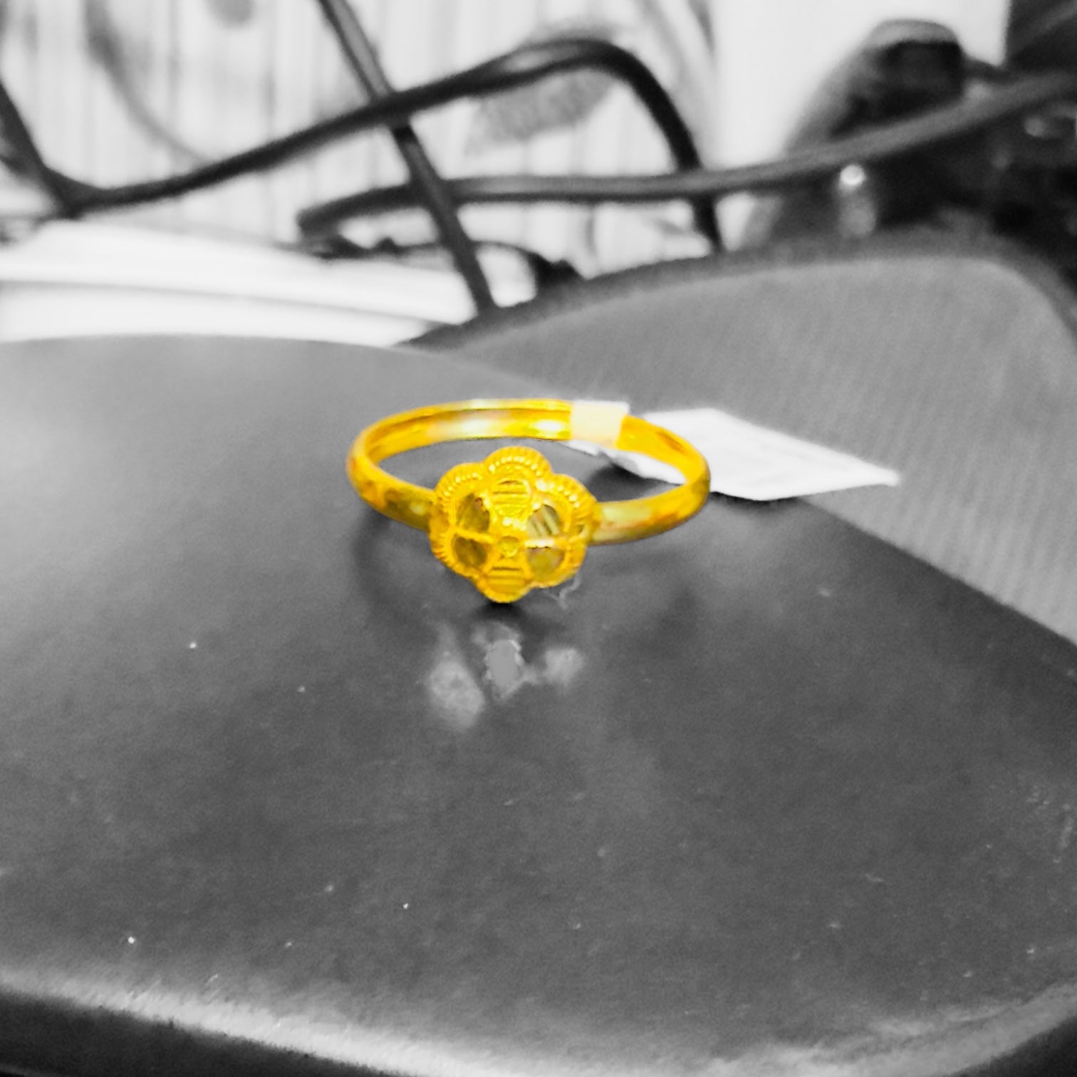 RAJKOT LADIES RING- WGT: 0.350 - 0.390 GM APPROX BIS CERTIFIED HUID HALLMARK 9KT GOLD FINGER RING FOR WOMEN 1 PIECE FOR WOMEN (ULTRA LIGHT WEIGHT - NOT FOR REGULAR USE).GET ANY DESIGN AS PER SIZE.