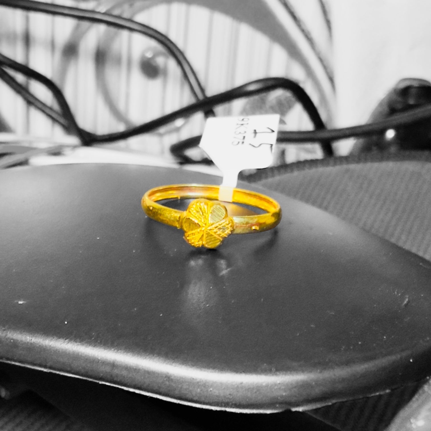 RAJKOT LADIES RING- WGT: 0.350 - 0.390 GM APPROX BIS CERTIFIED HUID HALLMARK 9KT GOLD FINGER RING FOR WOMEN 1 PIECE FOR WOMEN (ULTRA LIGHT WEIGHT - NOT FOR REGULAR USE).GET ANY DESIGN AS PER SIZE.