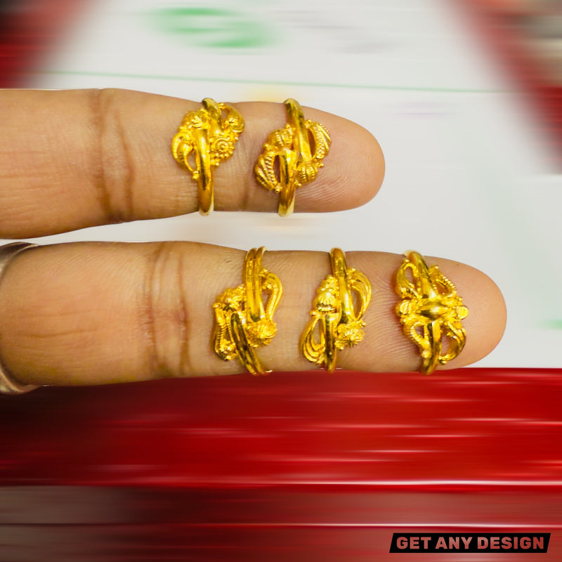 RAJKOT LADIES RING- WGT: 0.400 - 0.490 GM APPROX BIS CERTIFIED HUID HALLMARK 9KT GOLD FINGER RING FOR WOMEN 1 PIECE FOR WOMEN (SUPER LIGHT WEIGHT - NOT FOR REGULAR USE).GET ANY DESIGN AS PER SIZE.