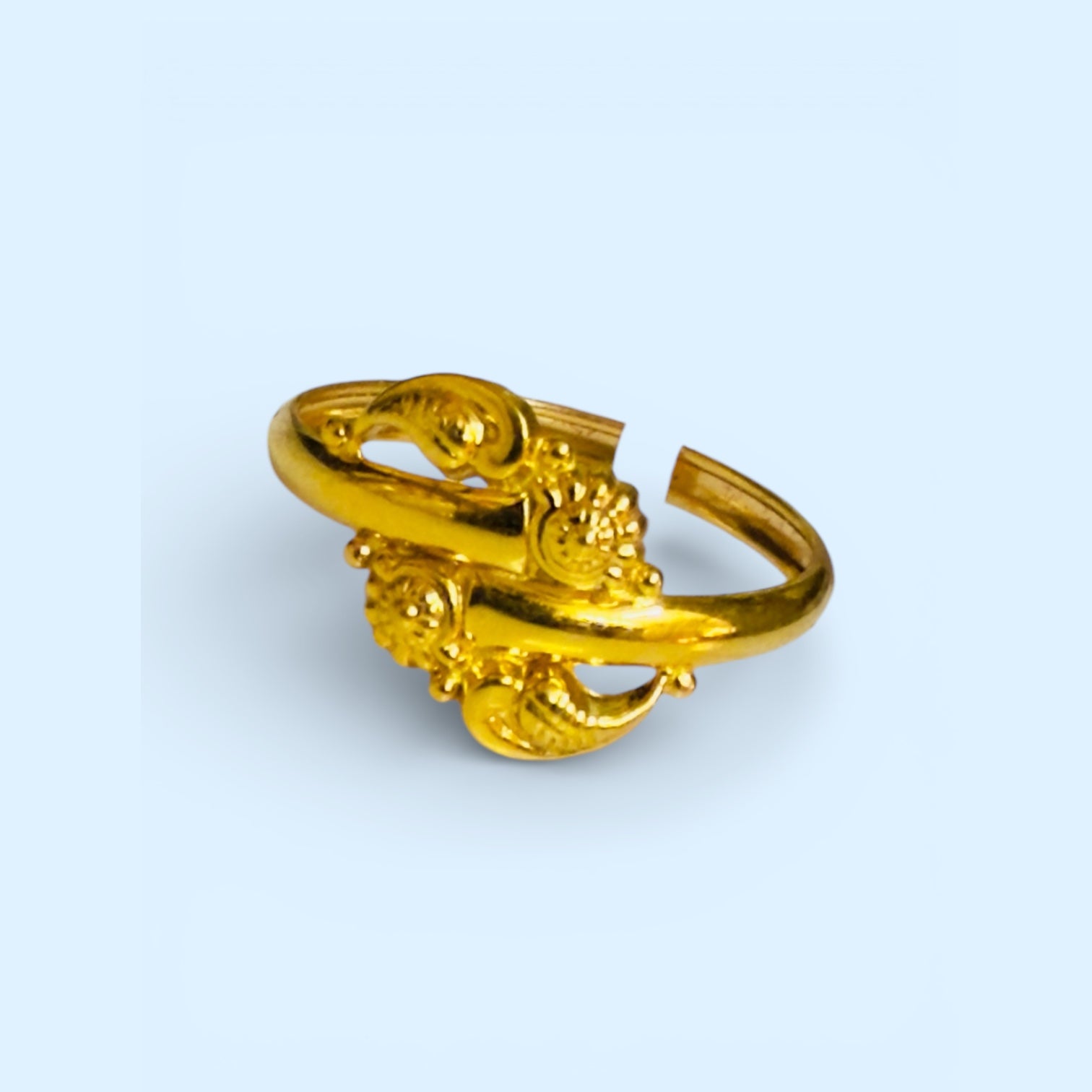 RAJKOT LADIES RING- WGT: 0.400 - 0.450 GM APPROX BIS CERTIFIED HUID HALLMARK 9KT GOLD FINGER RING FOR WOMEN 1 PIECE FOR WOMEN (SUPER LIGHT WEIGHT - NOT FOR REGULAR USE).GET ANY DESIGN AS PER SIZE.