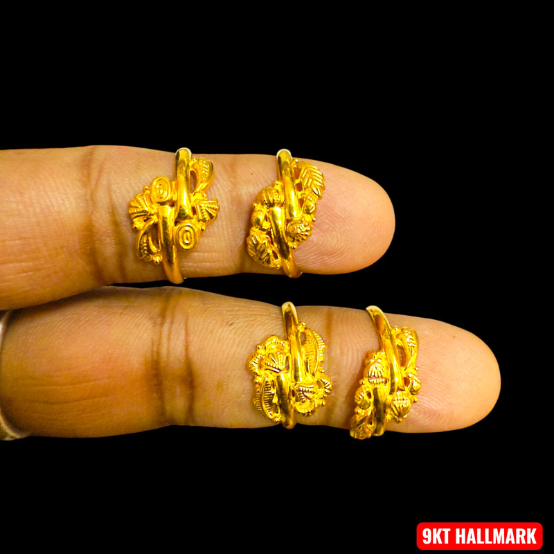 RAJKOT LADIES RING- WGT: 0.500 - 0.590 GM APPROX BIS CERTIFIED HUID HALLMARK 9KT GOLD FINGER RING FOR WOMEN 1 PIECE FOR WOMEN (LIGHT WEIGHT - NOT FOR REGULAR USE).GET ANY DESIGN AS PER SIZE- BEST FOR GIFTING.