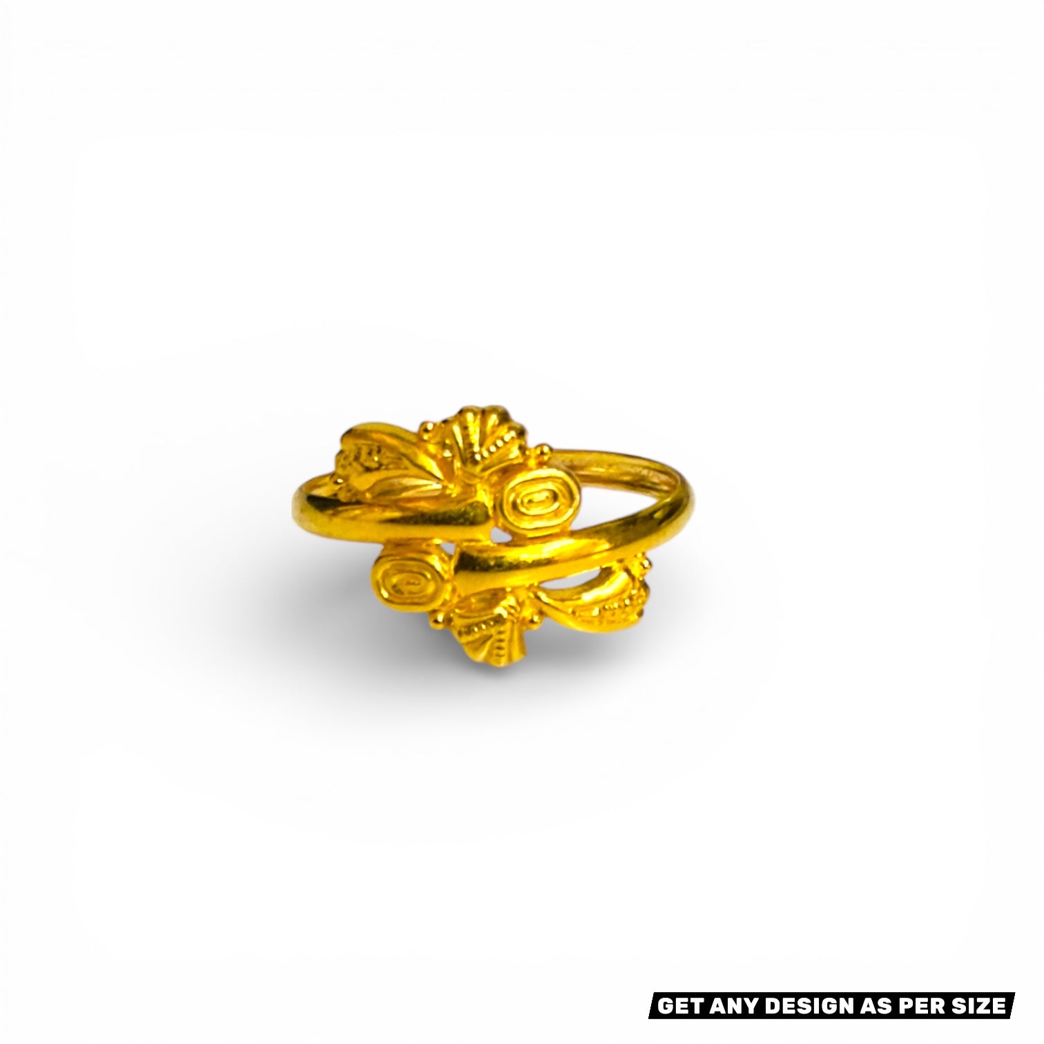 RAJKOT LADIES RING- WGT: 0.510 - 0.550 GM APPROX BIS CERTIFIED HUID HALLMARK 9KT GOLD FINGER RING FOR WOMEN 1 PIECE FOR WOMEN (LIGHT WEIGHT - NOT FOR REGULAR USE).GET ANY DESIGN AS PER SIZE.