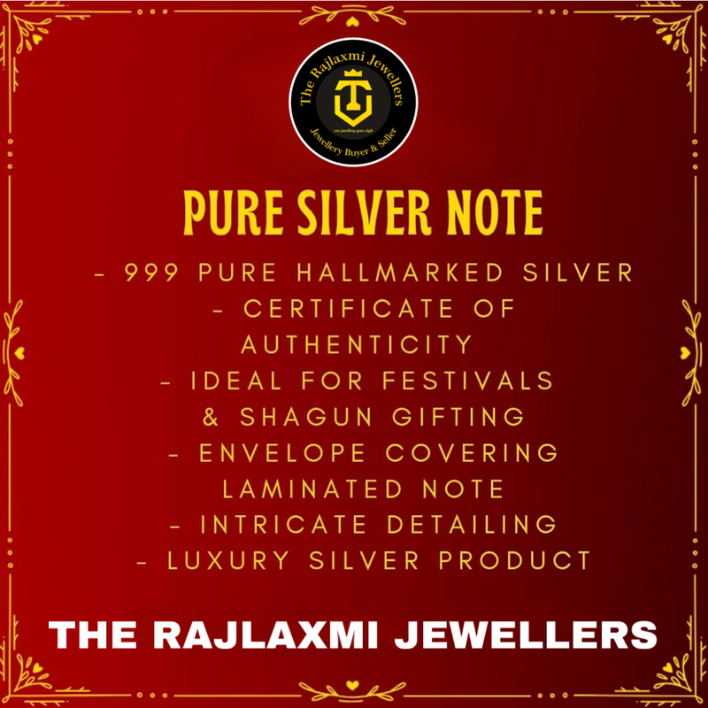 SILVER ITEM: TRJ Exclusive Silver Plain Note (Without Color) of Rs 500 Currency for Gifting Diwali, family wedding special gifts and friends ~ Pack in a Sheet Box