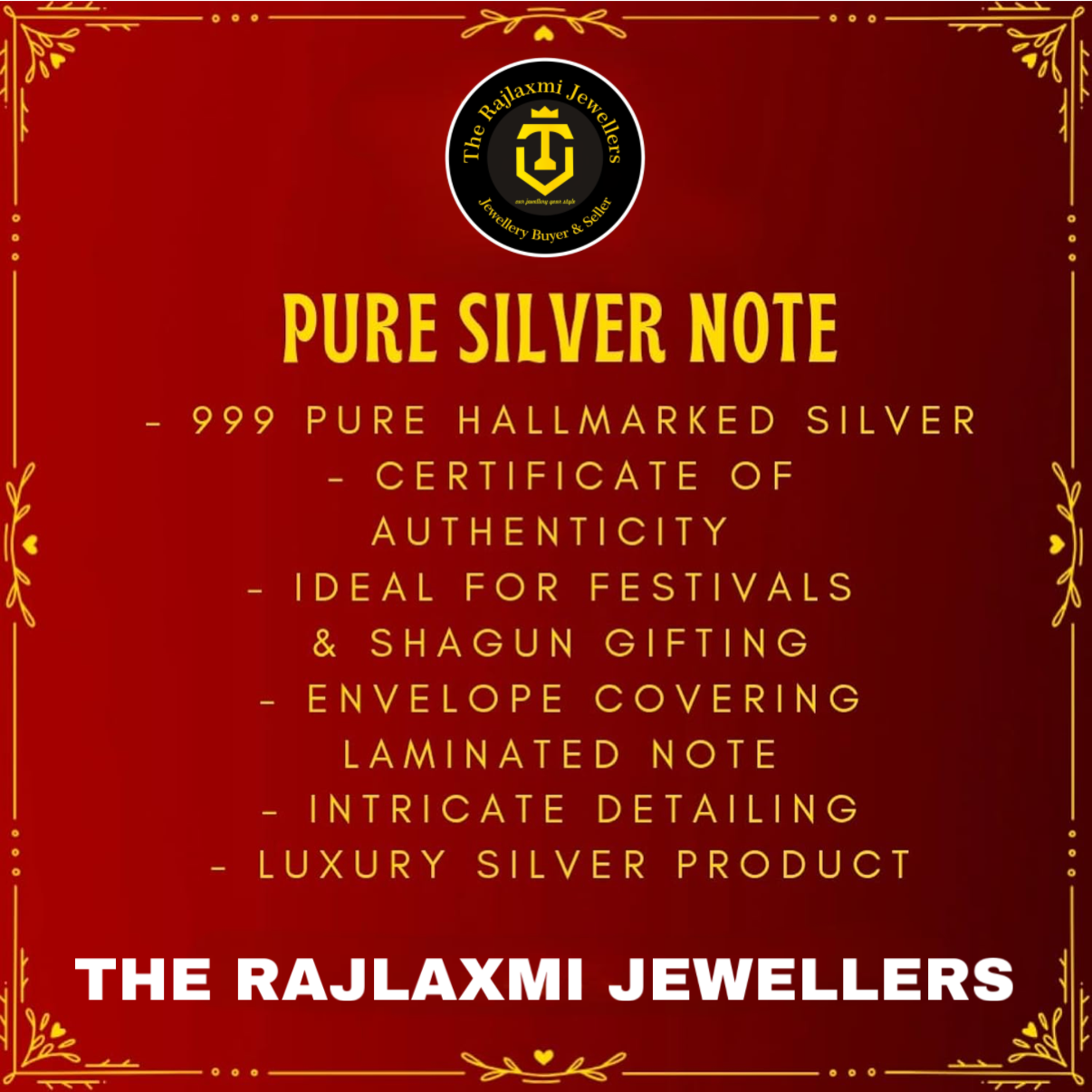 SILVER ITEM: TRJ Exclusive Silver Plain Note (Without Color) of Rs 500 Currency for Gifting Diwali, family wedding special gifts and friends ~ Pack in a Sheet Box