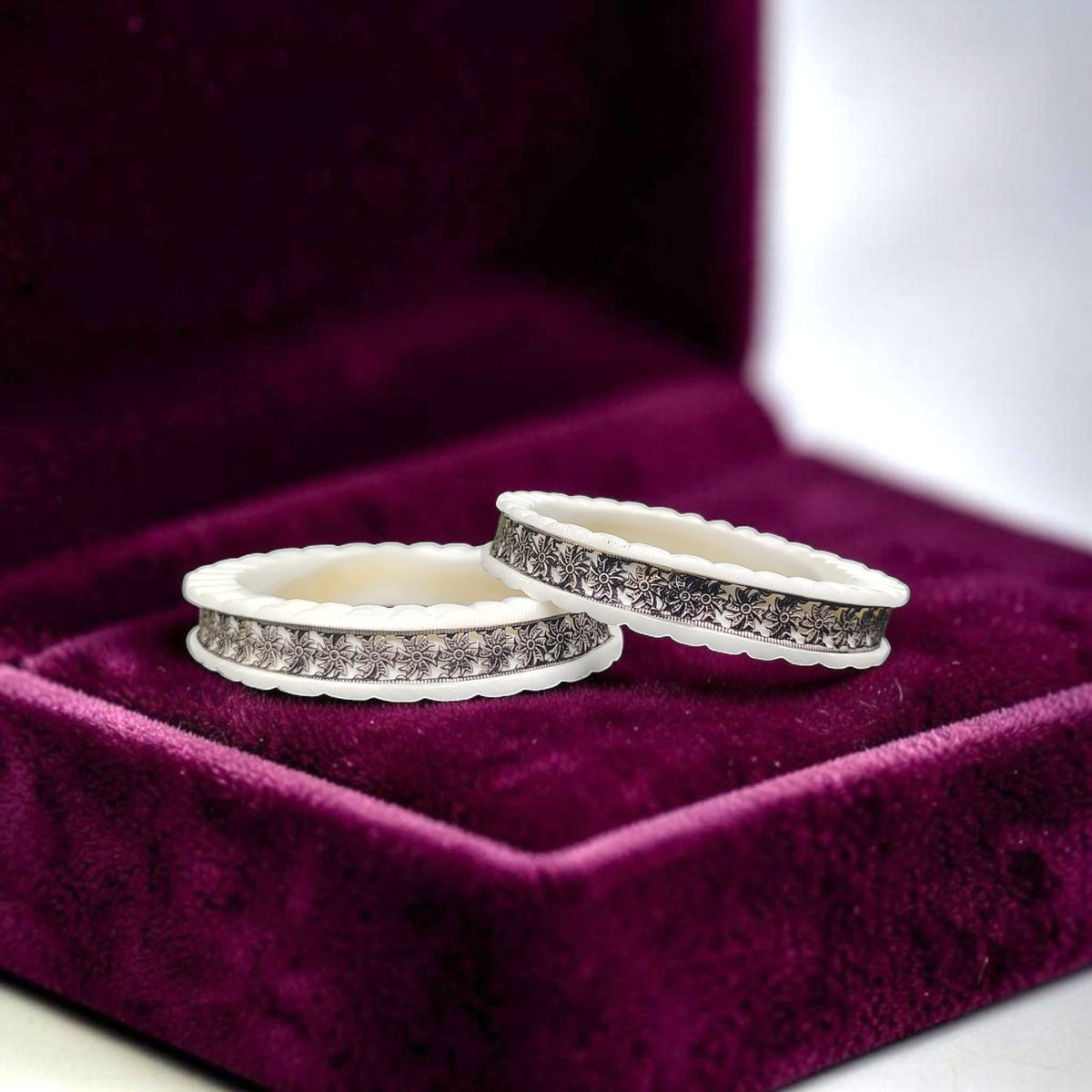 SAKHA POLA- CERTIFIED BIS HALLMARK 925 SILVER OXIDIZED SAKHA BADHANO 1 PAIR (WGT: 3.00-4.00 GM APPROX) GET ANY DESIGN AS PER SIZE (SOLD AS MRP) (FUTURE EXCHANGE VALUE 30% ON PURCHASE PRICE).