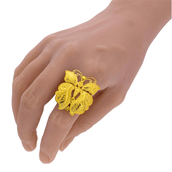 MADE TO ORDER (GFR22) BIS CERTIFIED HUID HALLMARK 916 22KT GOLD FINGER RING (ADJUSTABLE FREE SIZE) WGT: 3.900 GM APPROX (1 PIECE) FOR WOMEN (BLUE TAG PREMIUM SEGMENT JEWELLERY) -DELIVERY IN 25 DAYS.