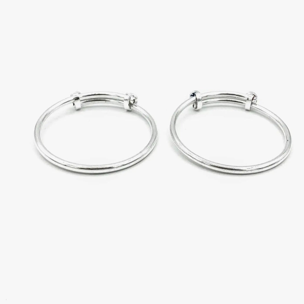 BABY JEWELLERY- (WGT: 5 TO 6 GM APPROX) 625 SILVER BABY BANGLE FAPA DESIGN FOR BABY 1 PAIR WITH ADJUSTABLE SIZE FROM NEW BORN TO 2 YEARS - SPECIAL FOR GIFTING IN SPECIAL OCCASSION.